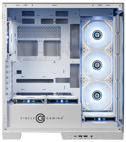 Circle Defender ZX7 Mid-Tower Gaming Cabinet - White | Supports